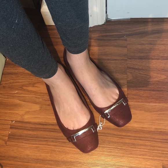 [Calvin Klein] Burgundy leather Flats. Size 7.5 - Picture 7 of 8